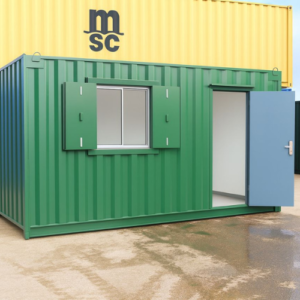 Bürocontainer 15 Fuß mit Fenster und Elektrik