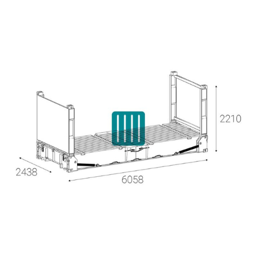 20 Fuß Flat Rack Container kaufen - Schwerlast – Bild 3